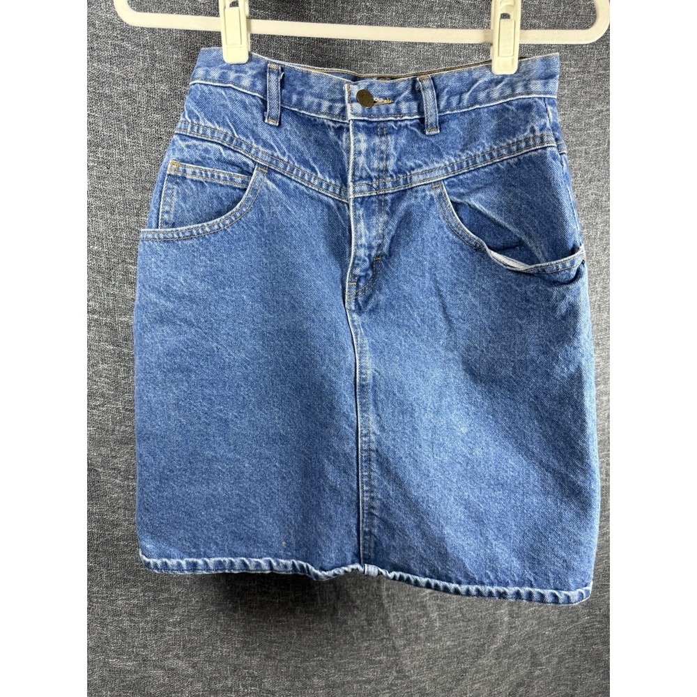 Jack Mulqueen Jrs Sz 9 Vintage 80's Denim Knee Length Skirt